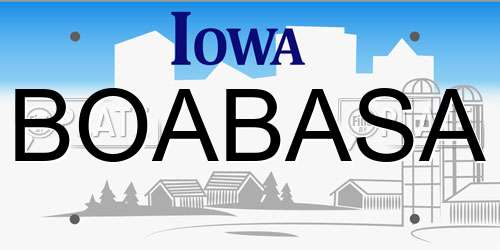 BOABASA Iowa License Plate