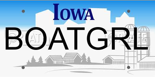 BOATGRL Iowa License Plate