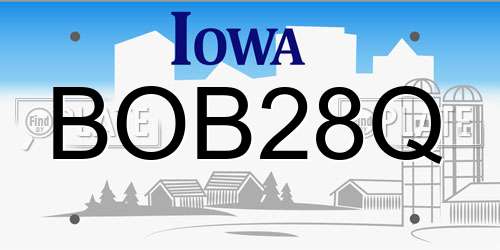 BOB28Q Iowa License Plate