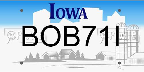 BOB71I Iowa License Plate