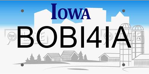 BOBI4IA Iowa License Plate