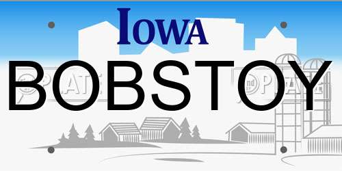 BOBSTOY Iowa License Plate