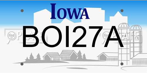 BOI27A Iowa License Plate
