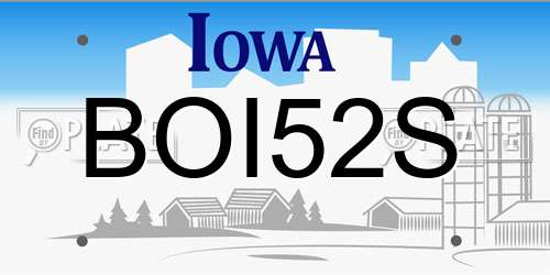 BOI52S Iowa License Plate