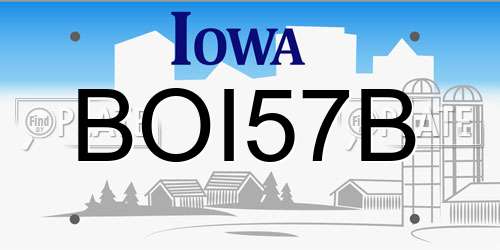BOI57B Iowa License Plate