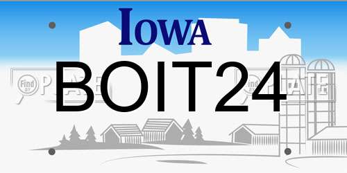 BOIT24 Iowa License Plate