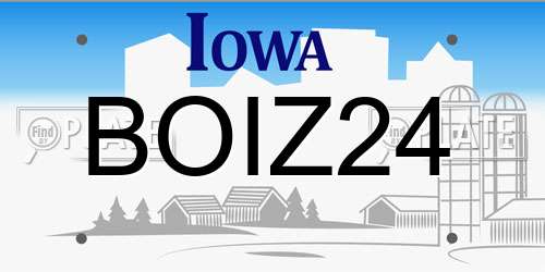BOIZ24 Iowa License Plate
