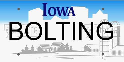 BOLTING Iowa License Plate