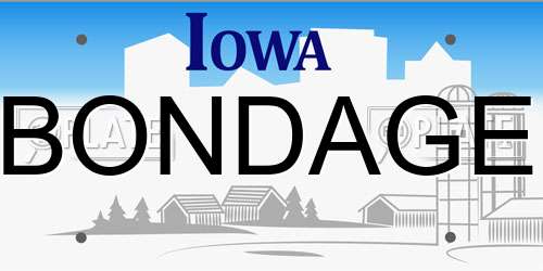 BONDAGE Iowa License Plate