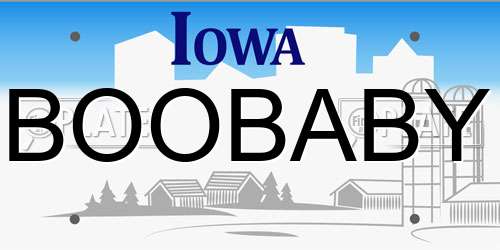 BOOBABY Iowa License Plate