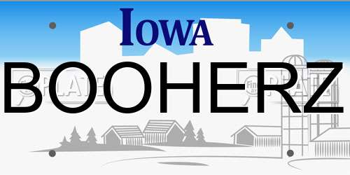 BOOHERZ Iowa License Plate
