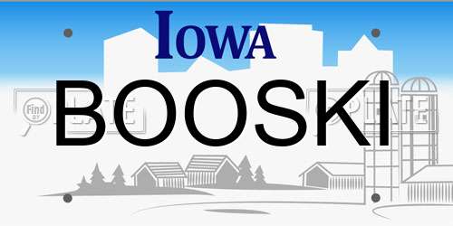 BOOSKI Iowa License Plate