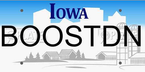 BOOSTDN Iowa License Plate