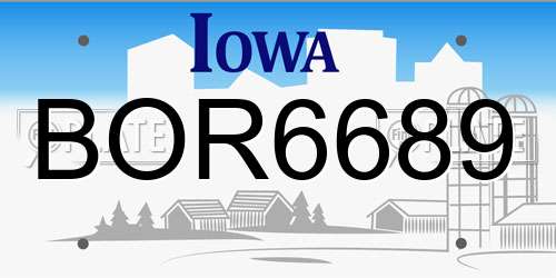BOR6689 Iowa License Plate
