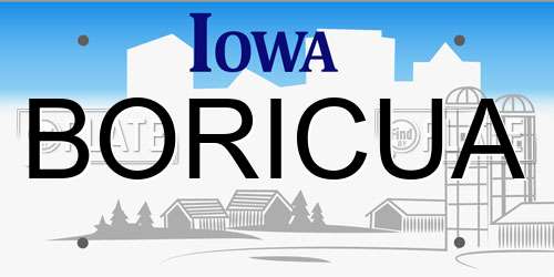 BORICUA Iowa License Plate