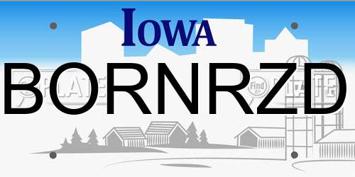 BORNRZD Iowa License Plate