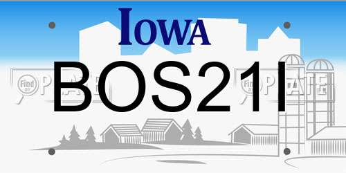 BOS21I Iowa License Plate