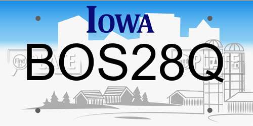 BOS28Q Iowa License Plate