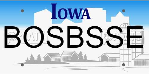 BOSBSSE Iowa License Plate