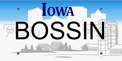 BOSSIN Iowa License Plate