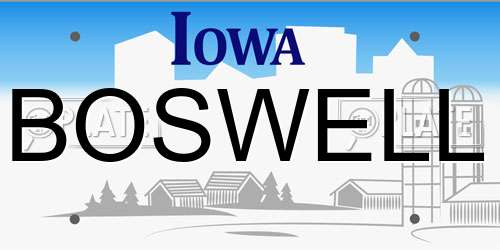 BOSWELL Iowa License Plate