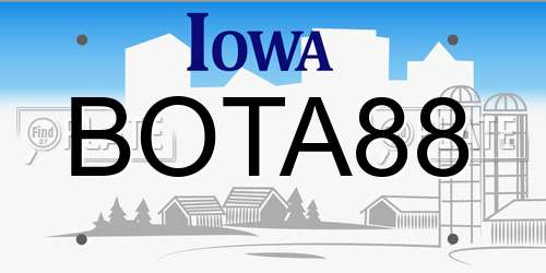 BOTA88 Iowa License Plate