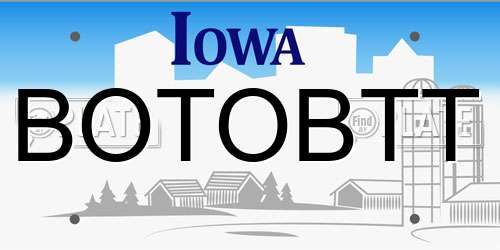 BOTOBTT Iowa License Plate