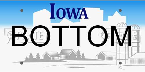 BOTTOM Iowa License Plate