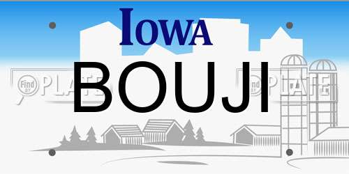 BOUJI Iowa License Plate