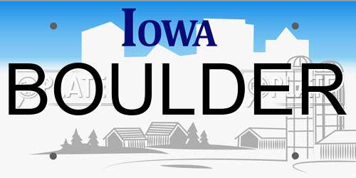 BOULDER Iowa License Plate