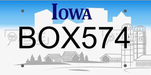 BOX574 Iowa License Plate