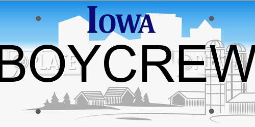 BOYCREW Iowa License Plate