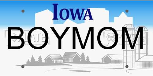 BOYMOM Iowa License Plate