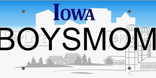 BOYSMOM Iowa License Plate