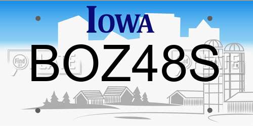 BOZ48S Iowa License Plate
