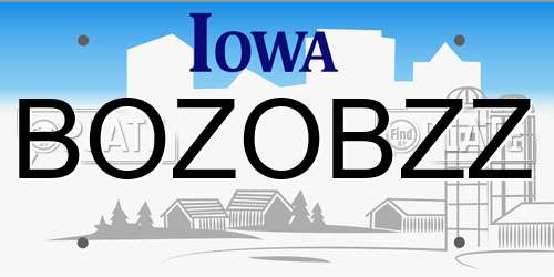 BOZOBZZ Iowa License Plate