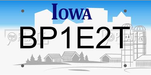 BP1E2T Iowa License Plate