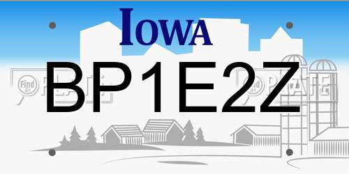 BP1E2Z Iowa License Plate