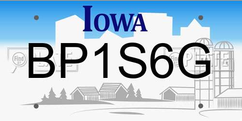 BP1S6G Iowa License Plate