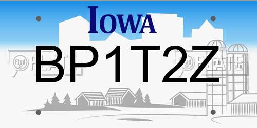 BP1T2Z Iowa License Plate