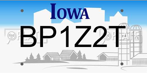BP1Z2T Iowa License Plate