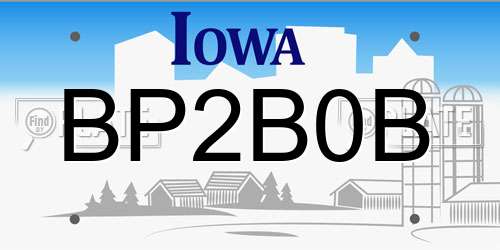 BP2B0B Iowa License Plate