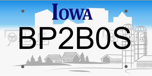 BP2B0S Iowa License Plate