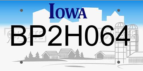 BP2H064 Iowa License Plate