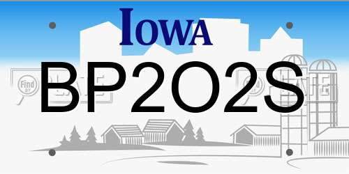 BP2O2S Iowa License Plate
