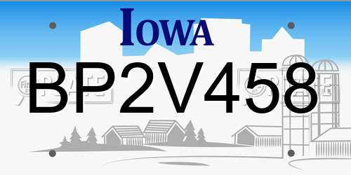 BP2V458 Iowa License Plate