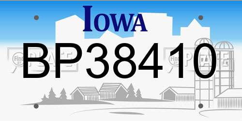 BP38410 Iowa License Plate