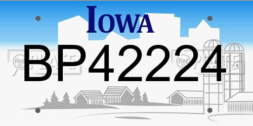 BP42224 Iowa License Plate