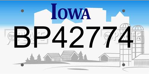 BP42774 Iowa License Plate