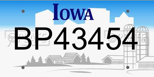 BP43454 Iowa License Plate